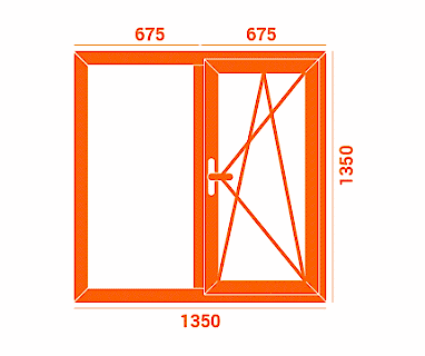 Двухстворчатое окно VEKA Softline