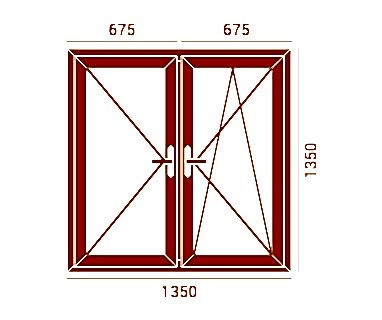 Окно двухстворчатое ОК2/2 Veka WHS 60