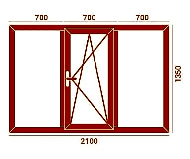 Трехстворчатое окно VEKA Softline 82