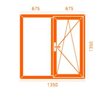 Окно двухстворчатое ОК2/1 Veka WHS 60