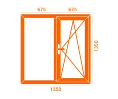 Двухстворчатое окно VEKA Softline 82