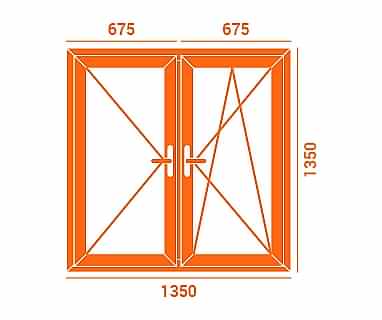 Окно двухстворчатое ОК2/2 VEKA Softline
